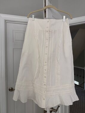 Free People off white Button-Front Skirt - Size small - NWT